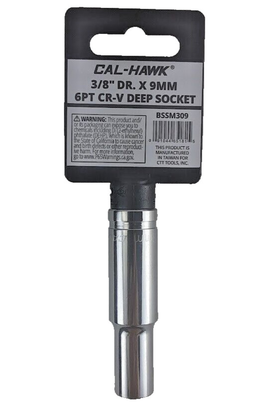 3/8″ DR. X 9 MM DEEP 63mm Length SOCKET 6 POINT Chrome-Vanadium CR-V MATERIAL