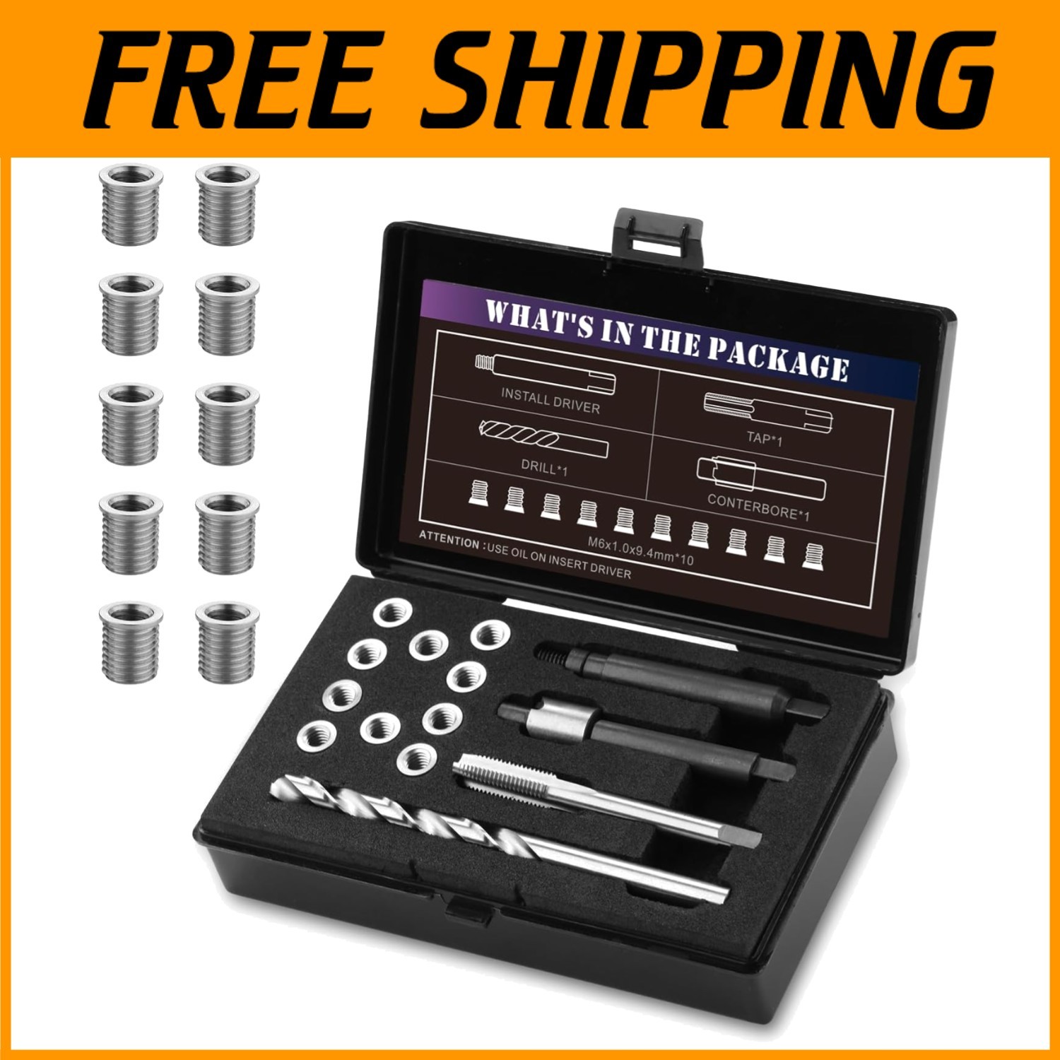 Stainless Steel Insert Kit with Installation Driver