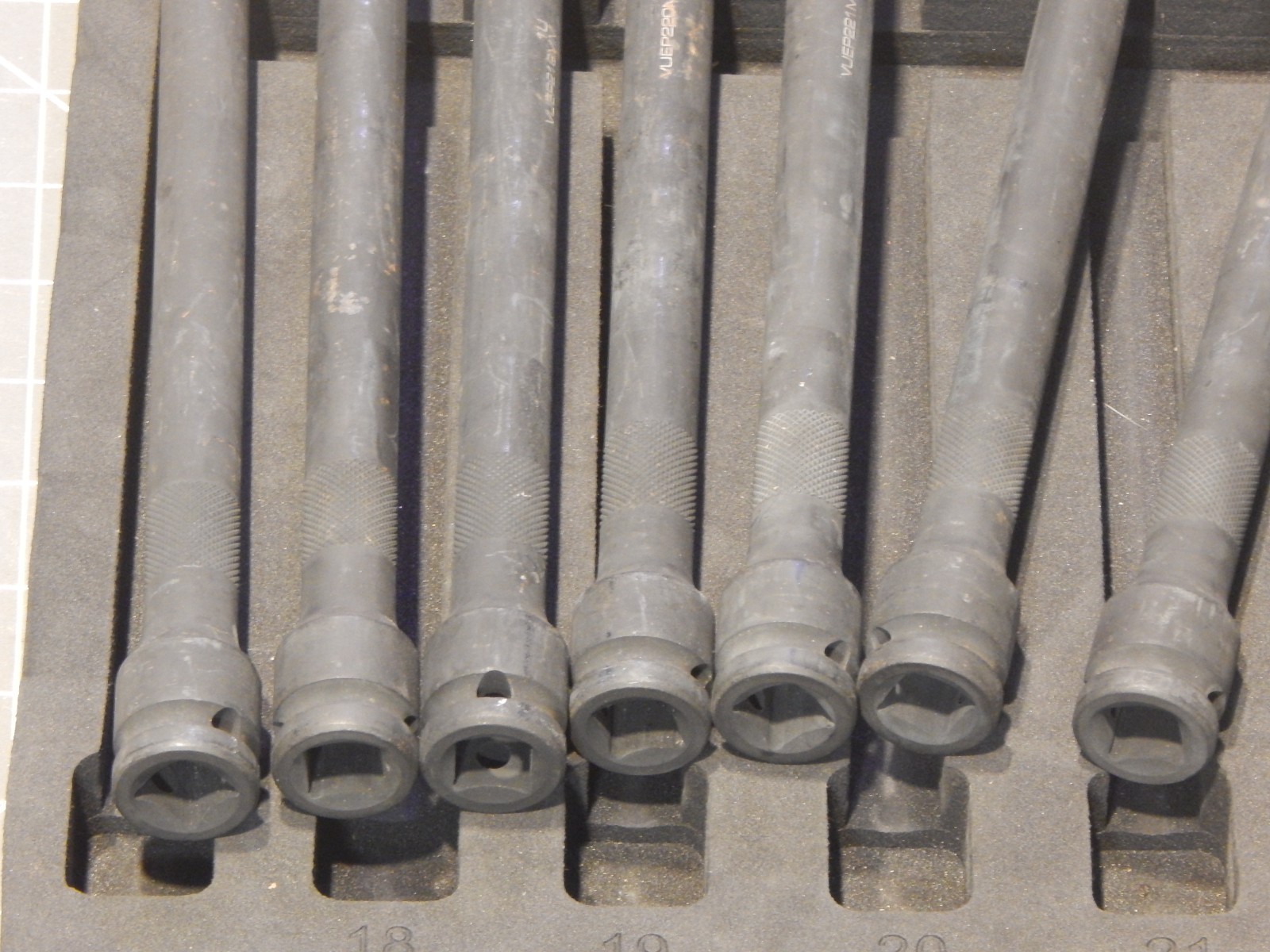 Mac 7Pc Metric 1/2 Drive Impact Swivel Socket Extension Set 18MM 23MM 12Pt Dr