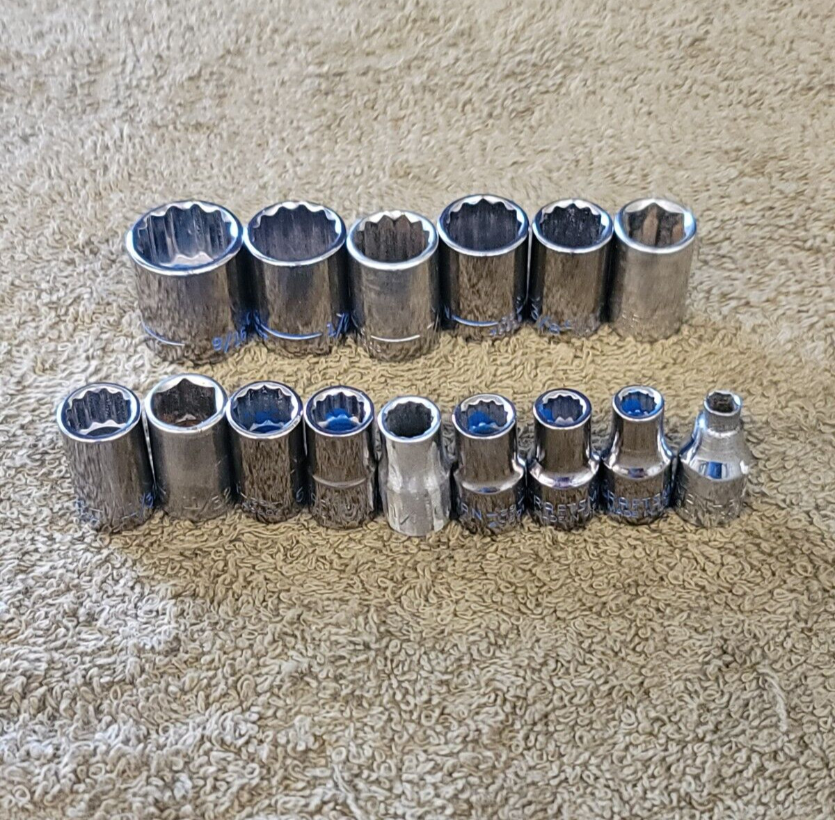 15 Craftsman 9/16″ to 5/32″ Sae Socket Set 1/4″ Drive G2 USA