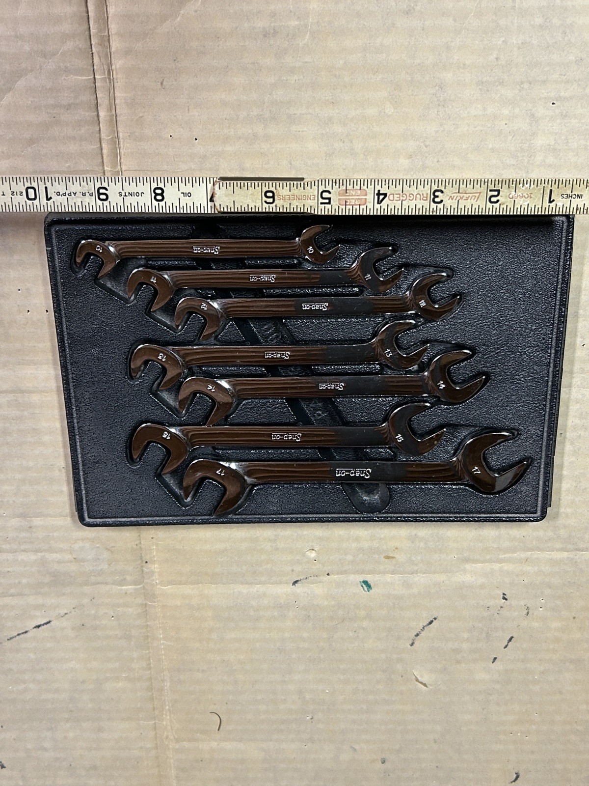 Snap-on Tools 7pc Metric 10mm-17mm 4-Way Angle Head Open End Wrench Set