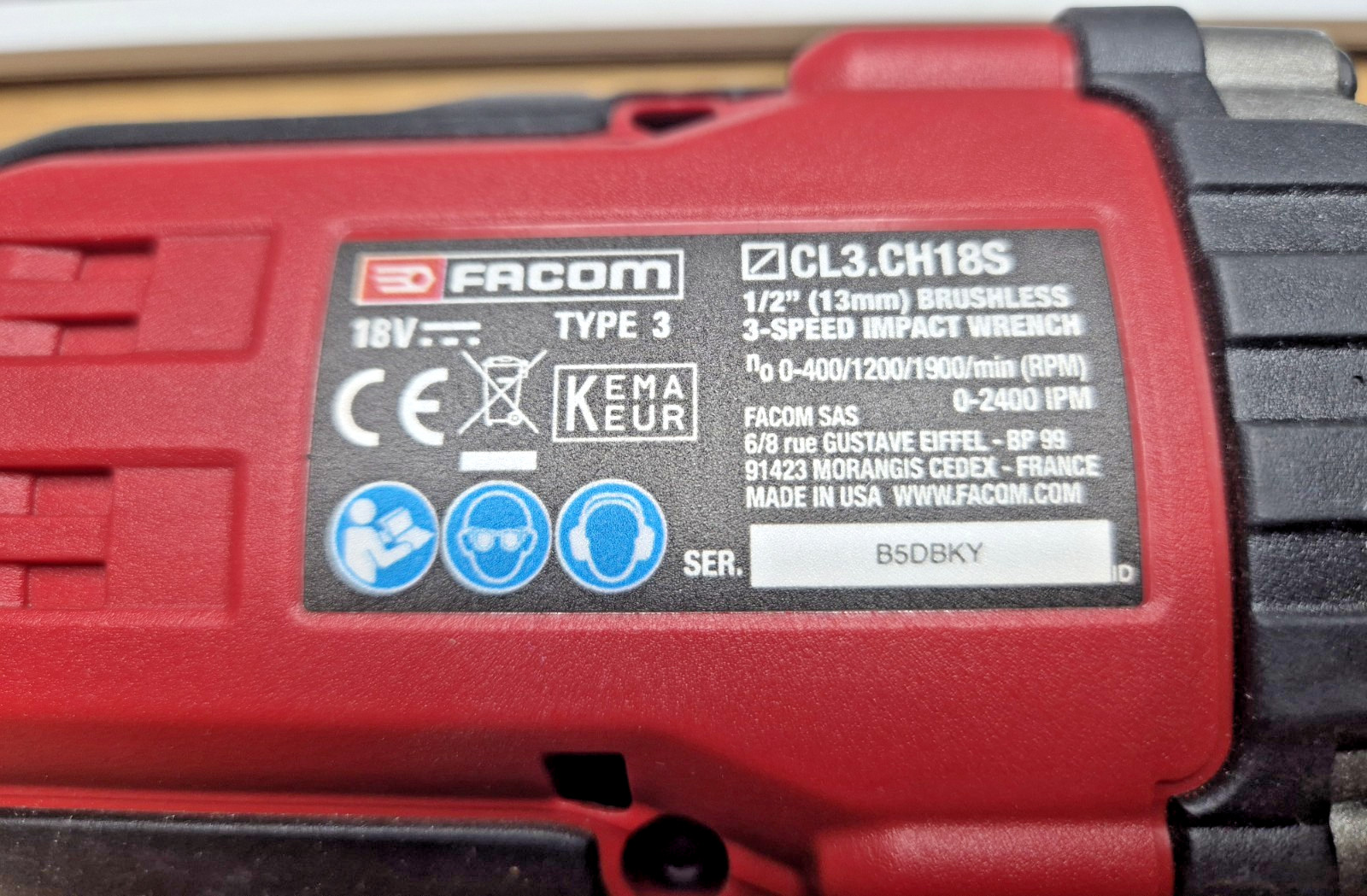 Facom 1/2 impact brushless impact wrench body only