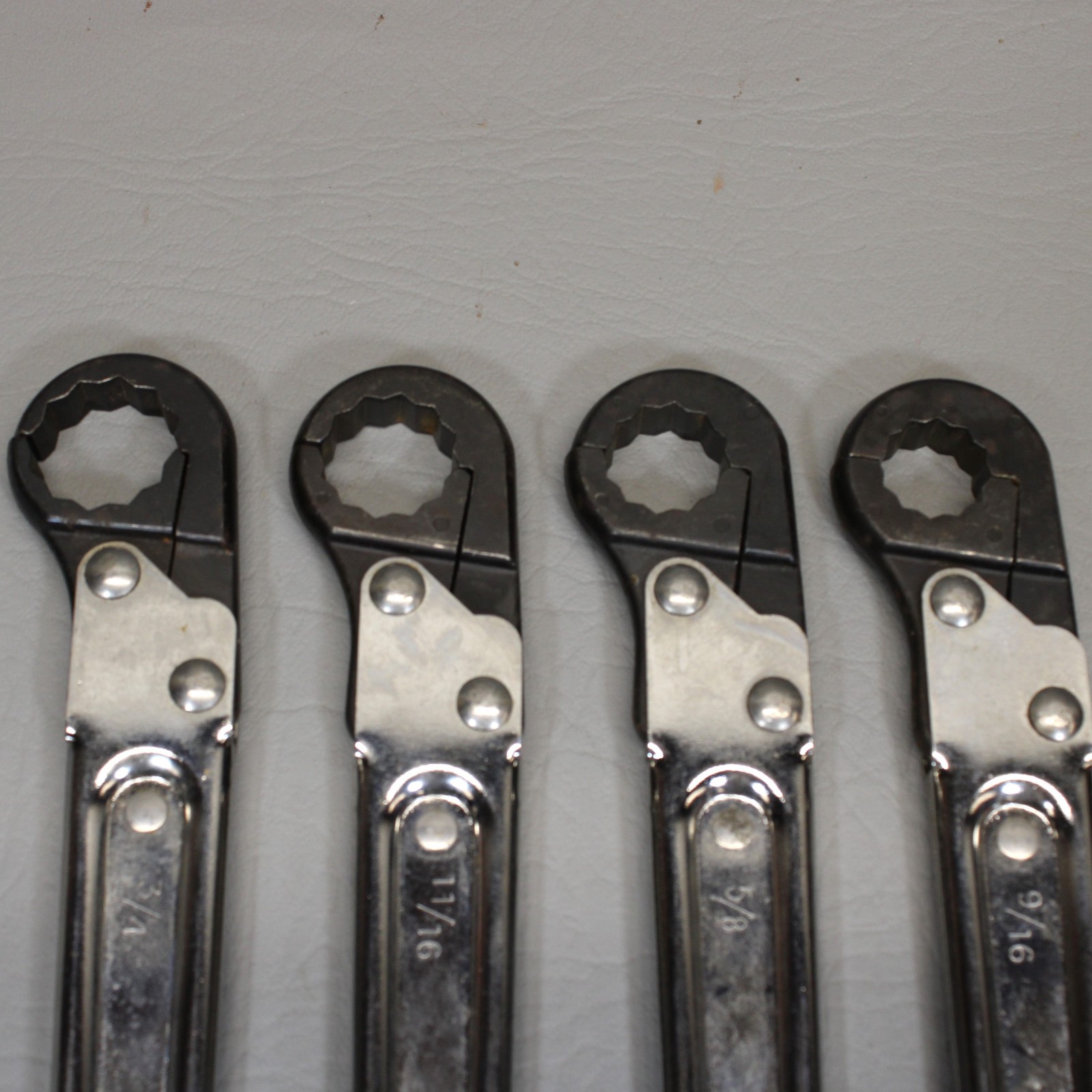 S-K Tools 7pc SAE Ratcheting Line/Flare Nut Wrench Set 5/16″- 3/4″ (No 7/16″)