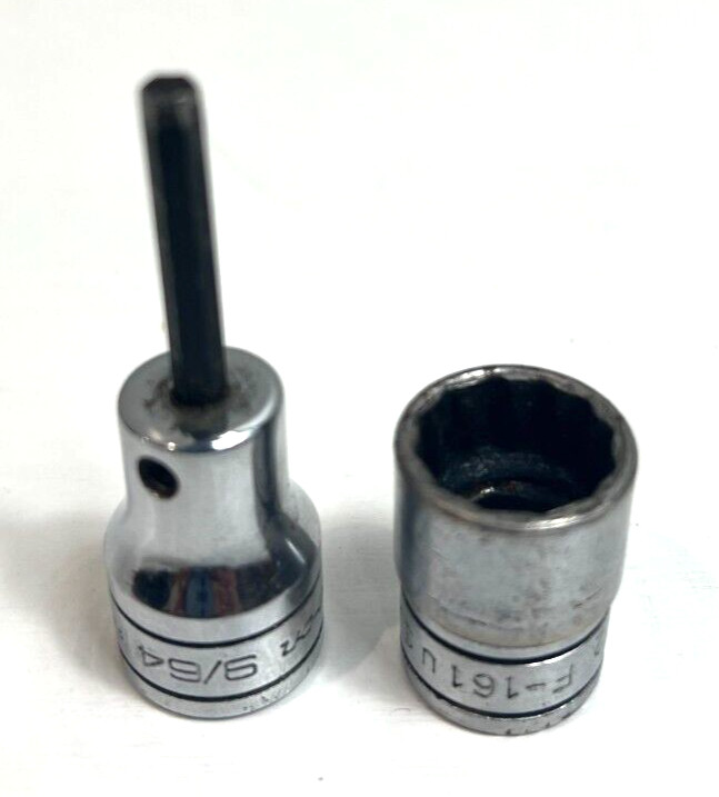 Snap-On FA4.5A 9/64″ SAE Hex Allen Bit & 1/2″ Shallow Point Socket F-161 3/8″