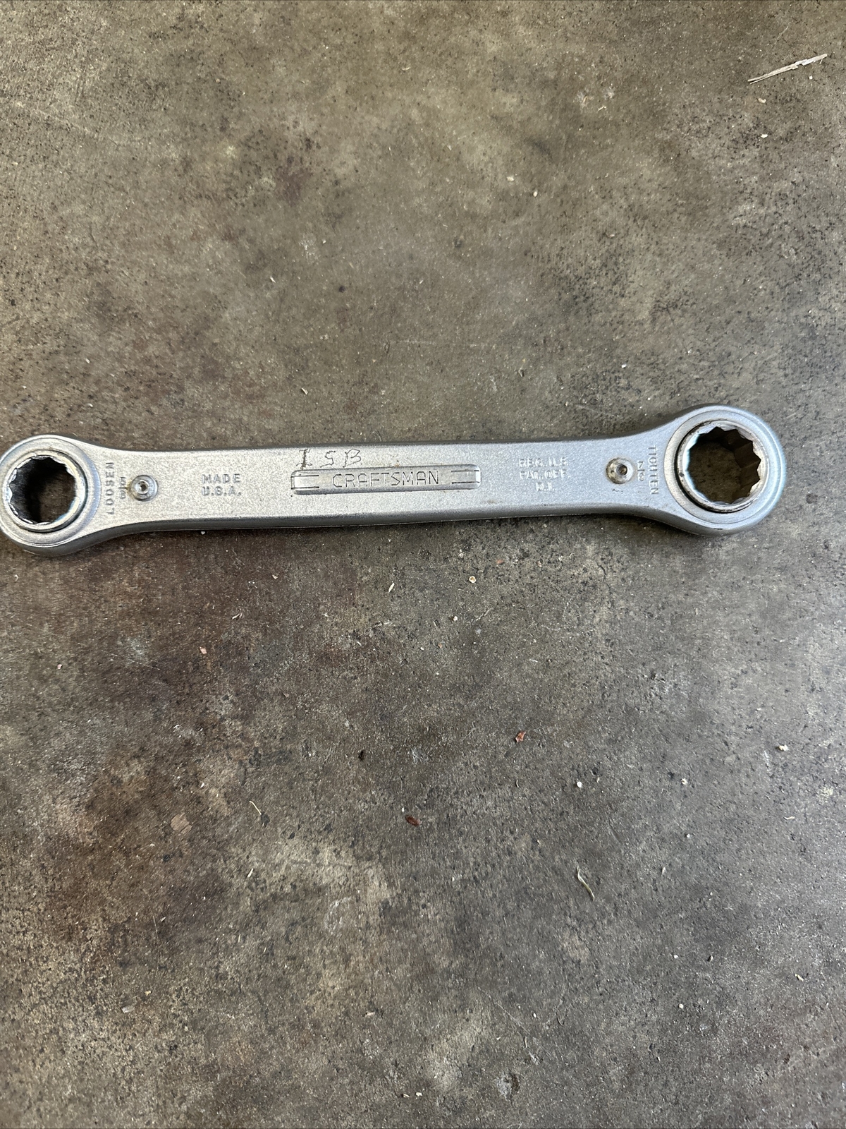 Craftsman 5/8″ x 3/4″ Box End Ratcheting Wrench Made in USA Vintage