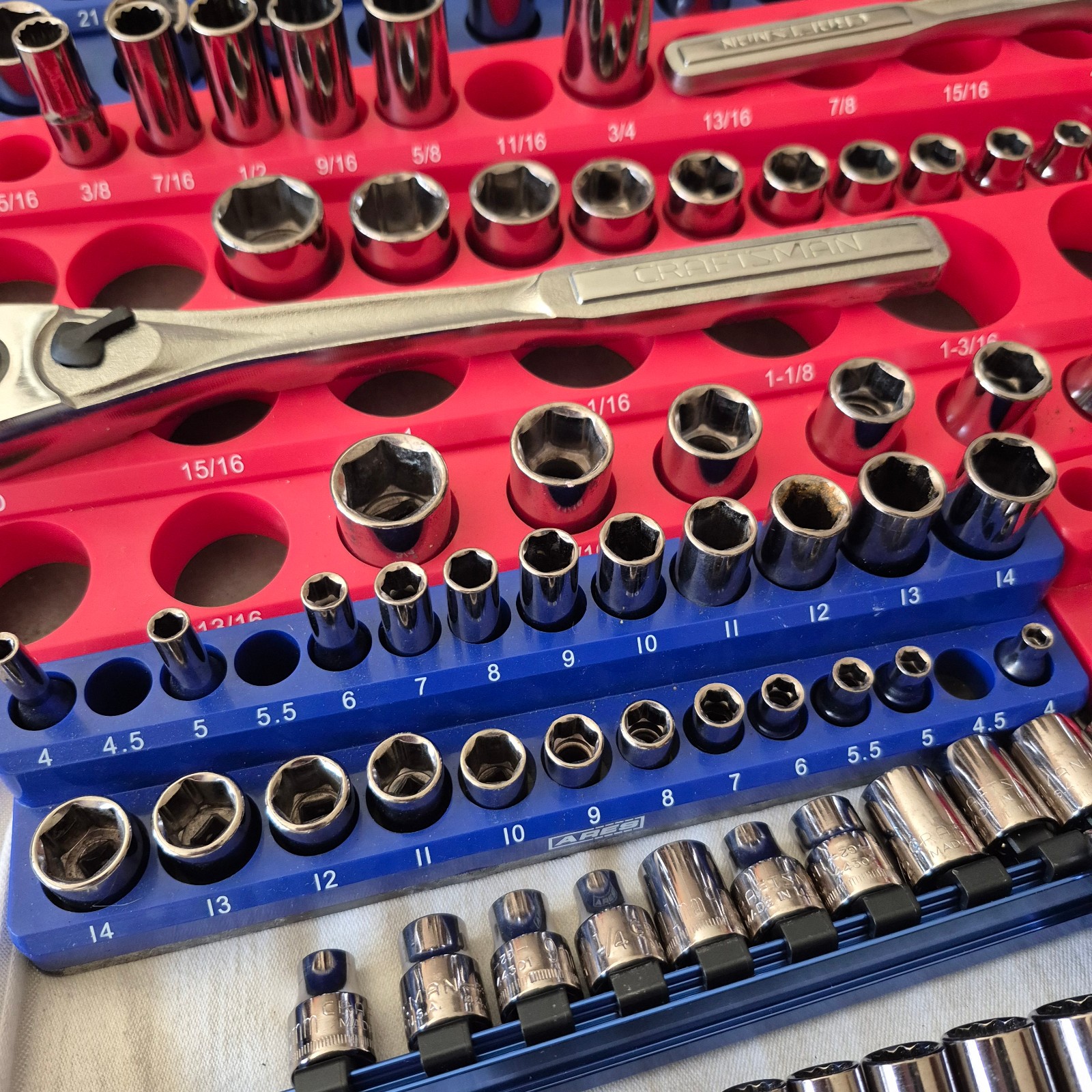 CRAFTSMAN MIXED SOCKET SETS SAE METRIC 3 RATCHETS SWIVELS ARES MAGNETIC HOLDERS