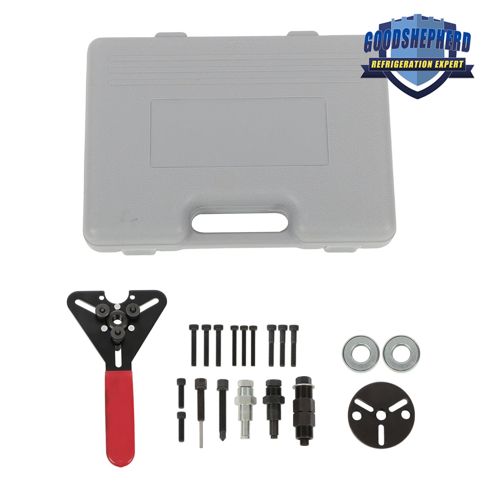 A/C Compressor Clutch Hub Puller Removal Installation Holding Tool Kit 23 Pieces