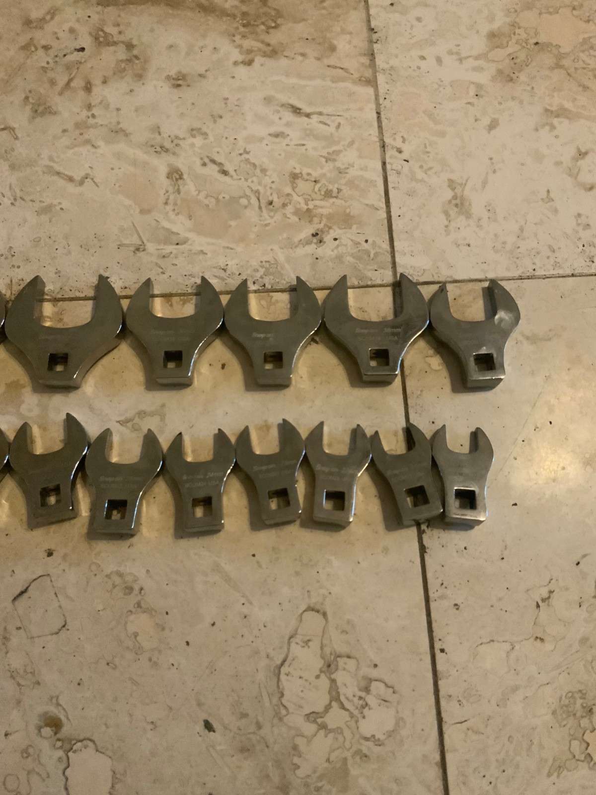 Snap On 17 Pc 1/2” Dr Metric Crowfoot Wrenches 20 – 46 mm incomplete