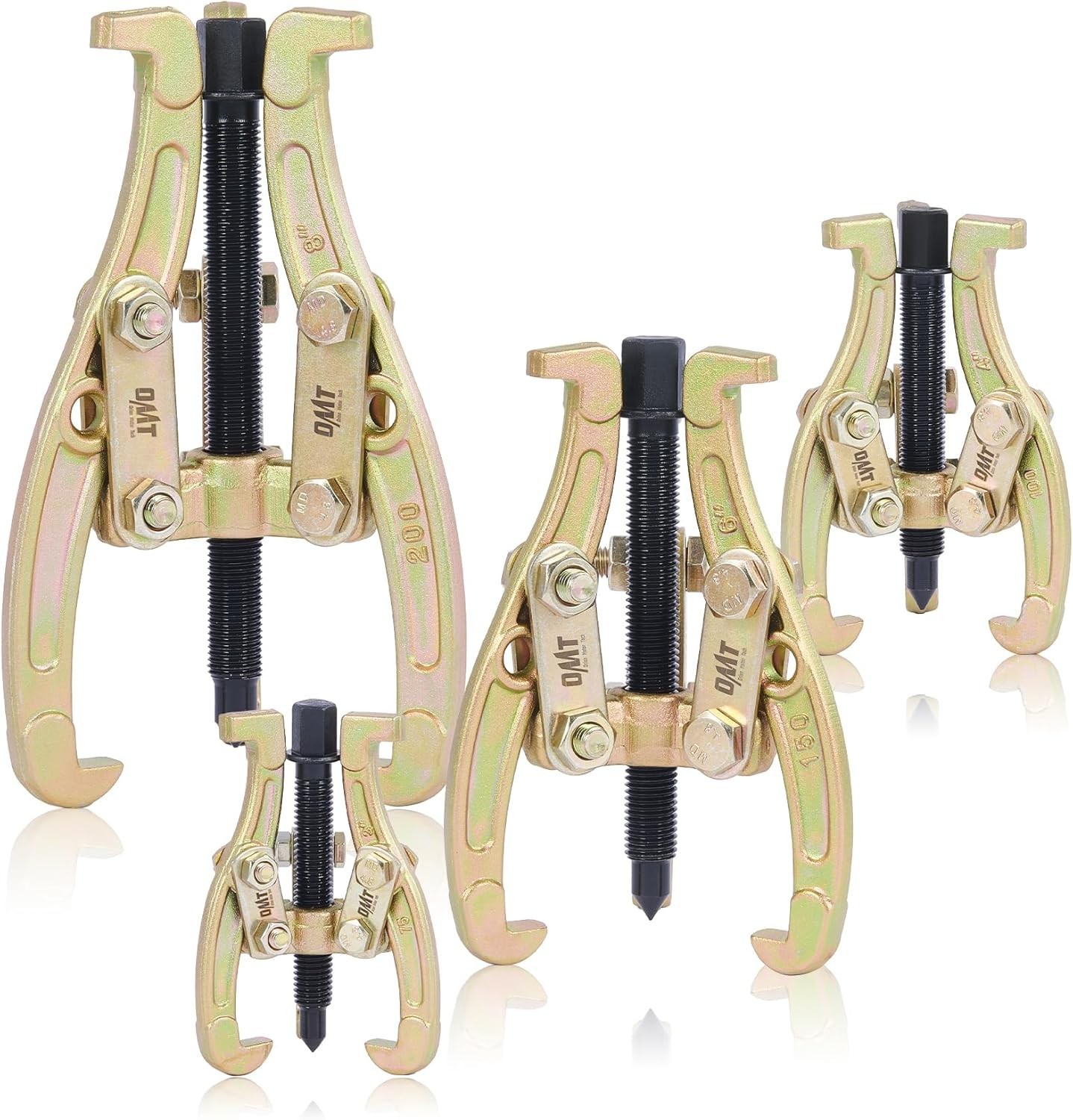 4-Piece Gear Puller Set – 3″ 4″ 6″ 8″ for Effortless Component Removal