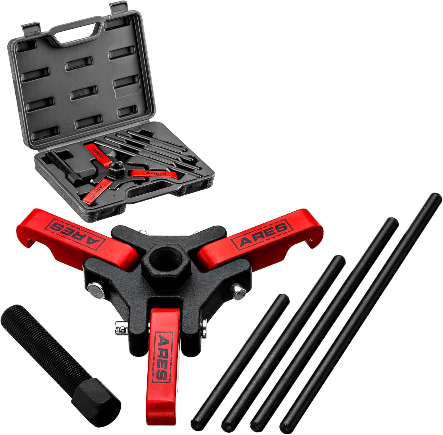 ARES 71002 – Harmonic Balancer Puller Kit – Adjustable 3-Jaw Puller Fits Most…