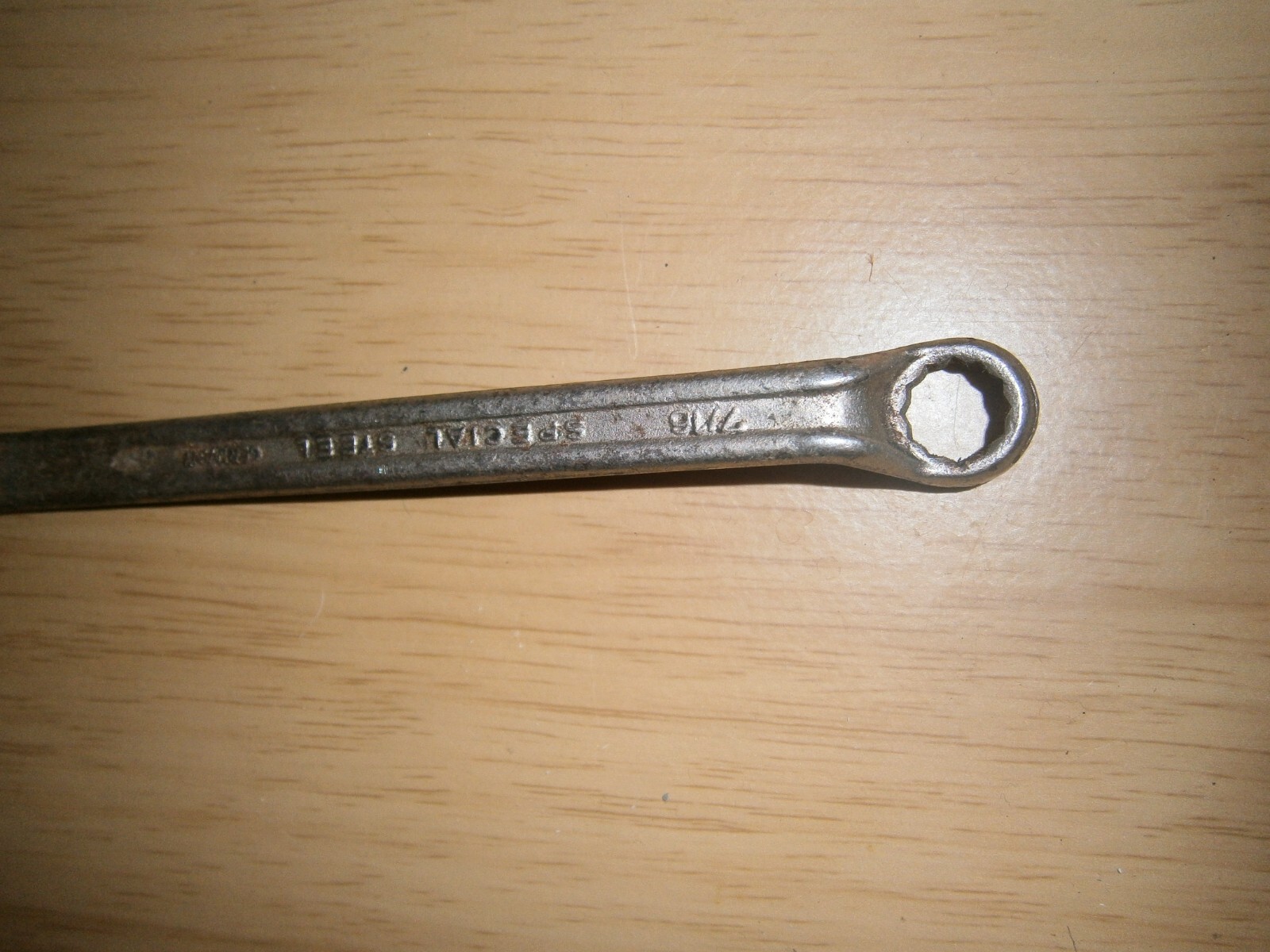 Vintage silver tone spanner. 7/16th 3/8th (E6a)