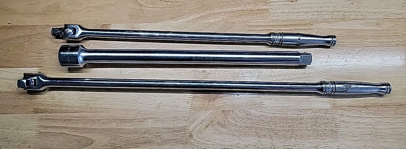 Snap-On Lot USA Long Handle Breaker Bars SN24B 16″, 18″ SN18A, Extension L-122