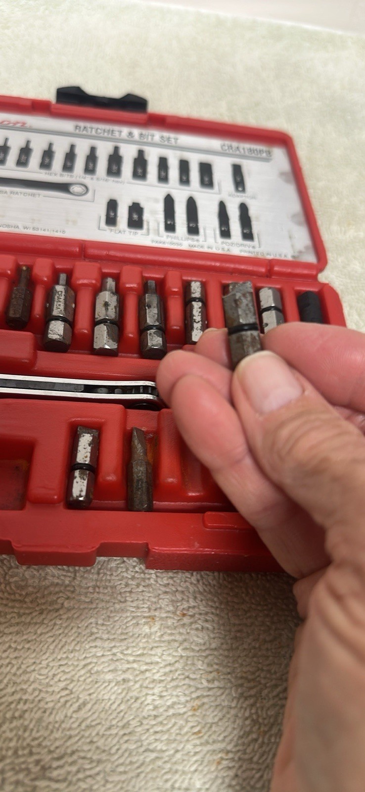 Snap On Offset Driver Set Ratchet & Bit Set CRA180PB MSRP 525