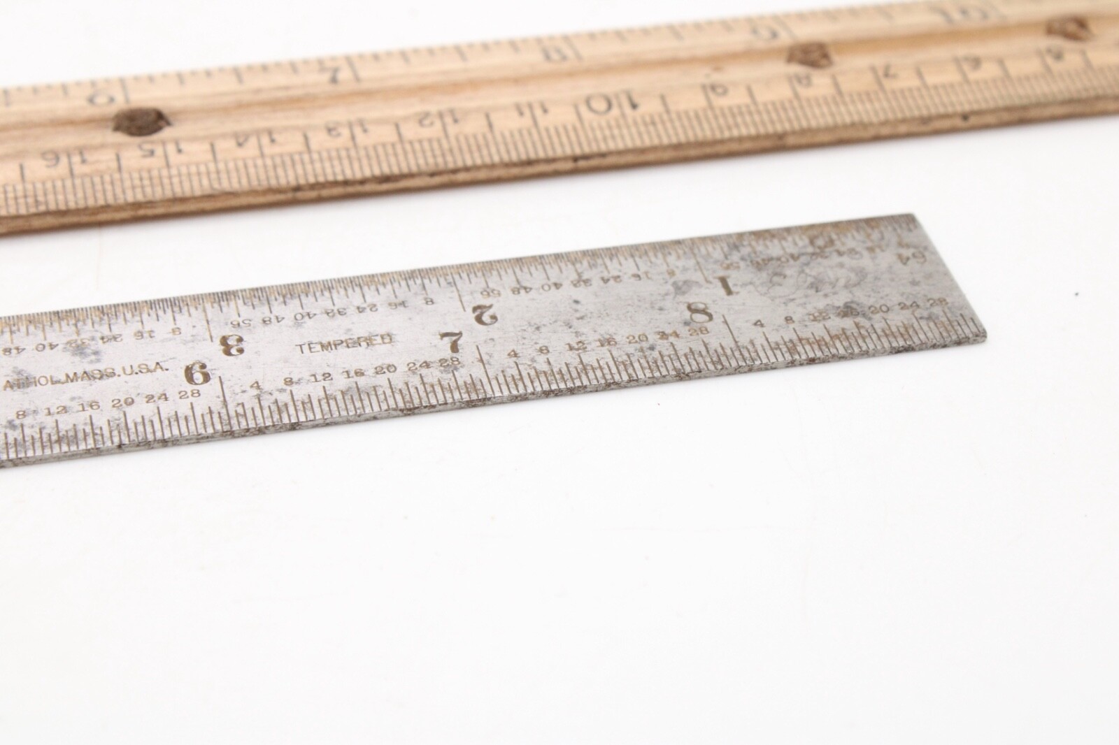 L.S. Starrett Co. 604R 6″ Tempered Ruler Double Side USA