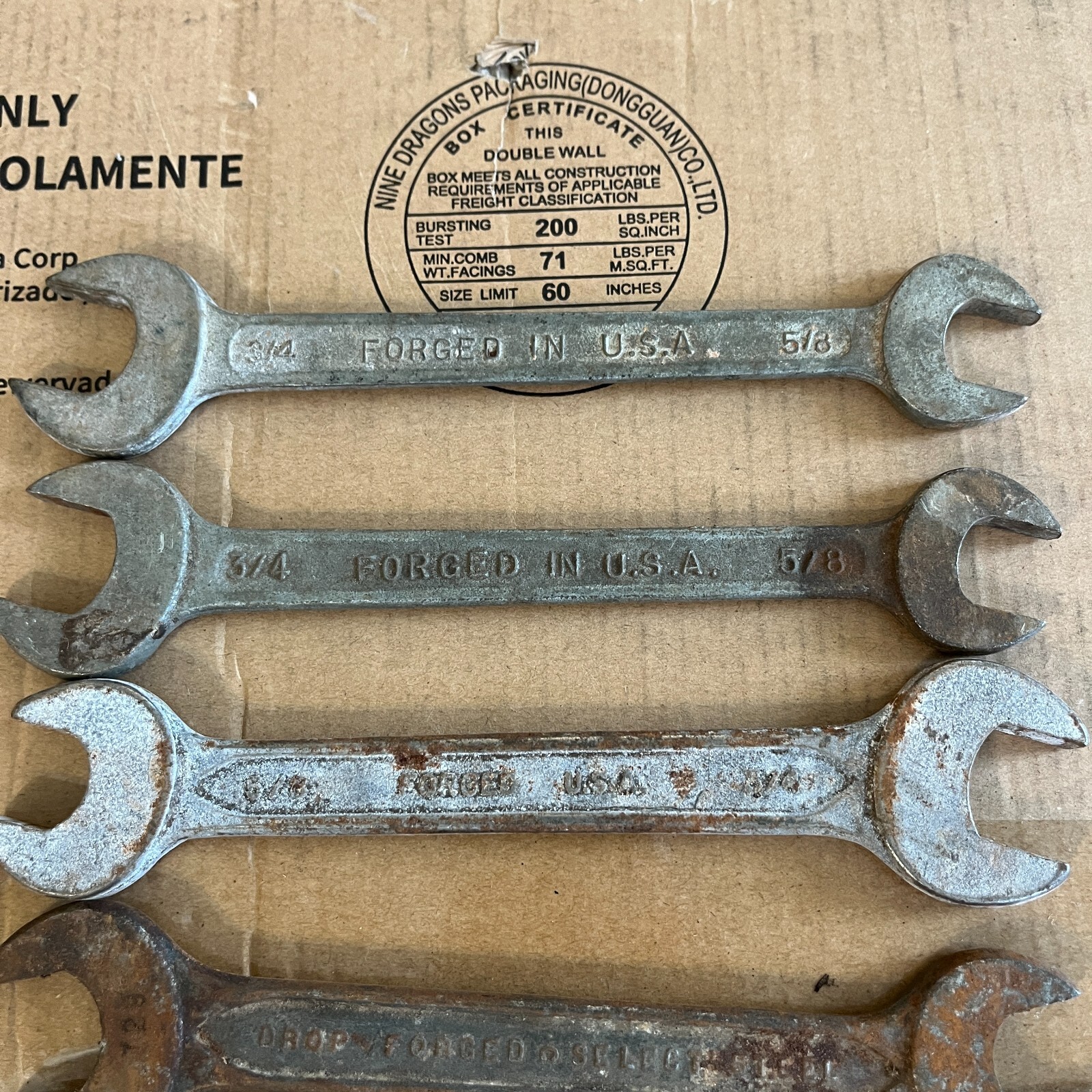 15 Combination Wrenches SAE Hand Tools Forged Steel – Lot of 15 Vintage