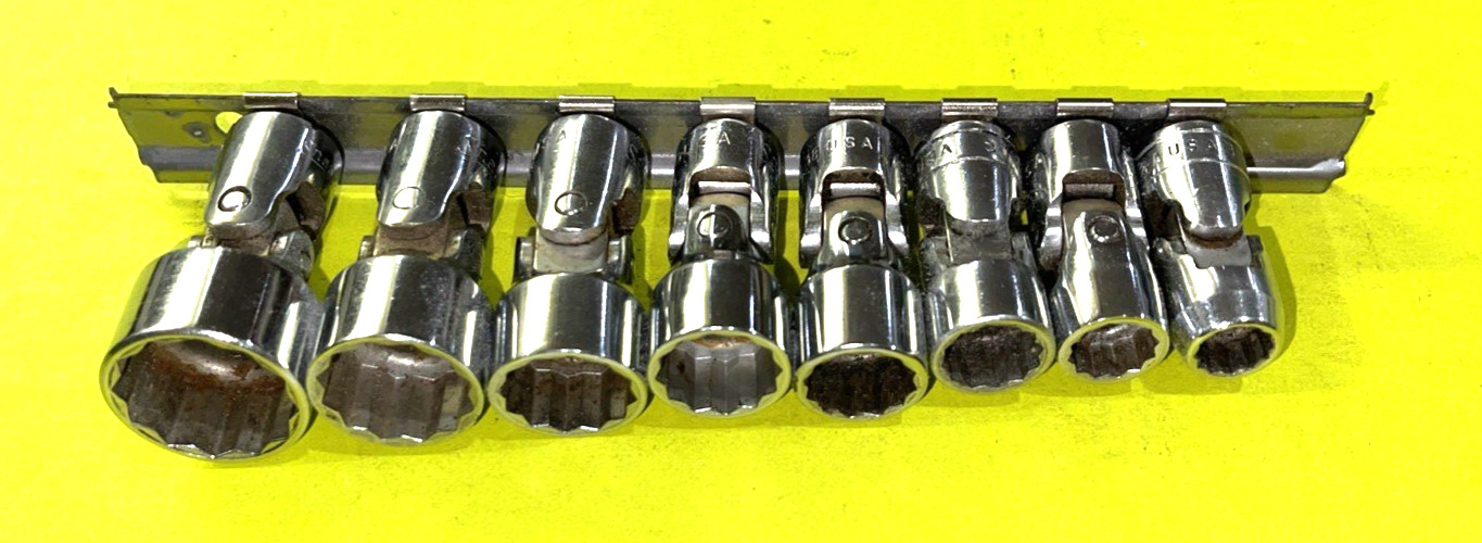 SNAP-ON TOOLS 8 PIECE 3/8 DRIVE SAE. SHALLOW SWIVEL SOCKET SET