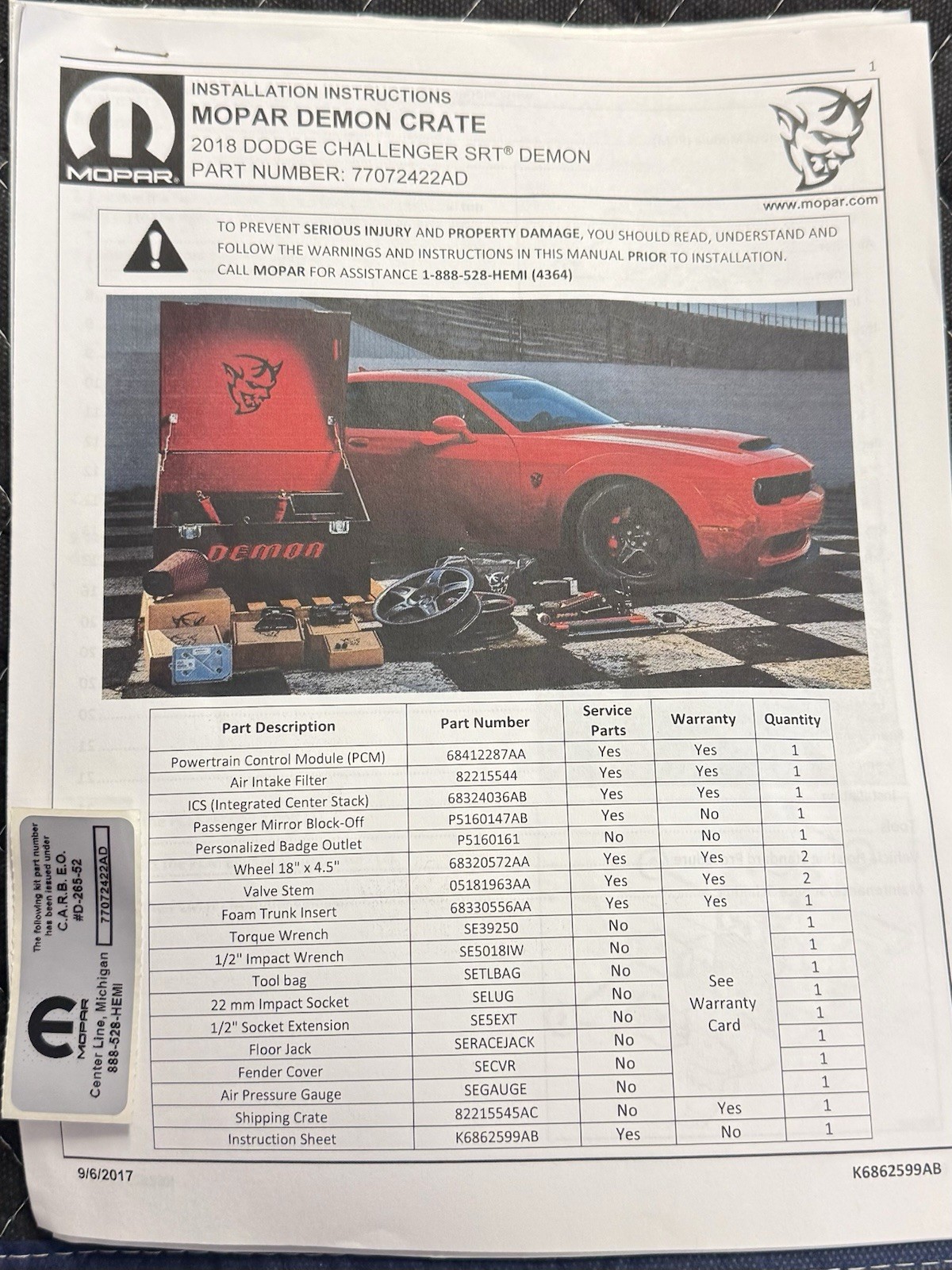 Dodge Demon SRT Snap-on Torque Wrench 1/2in Drive 50-250 ft-lb Ratcheting
