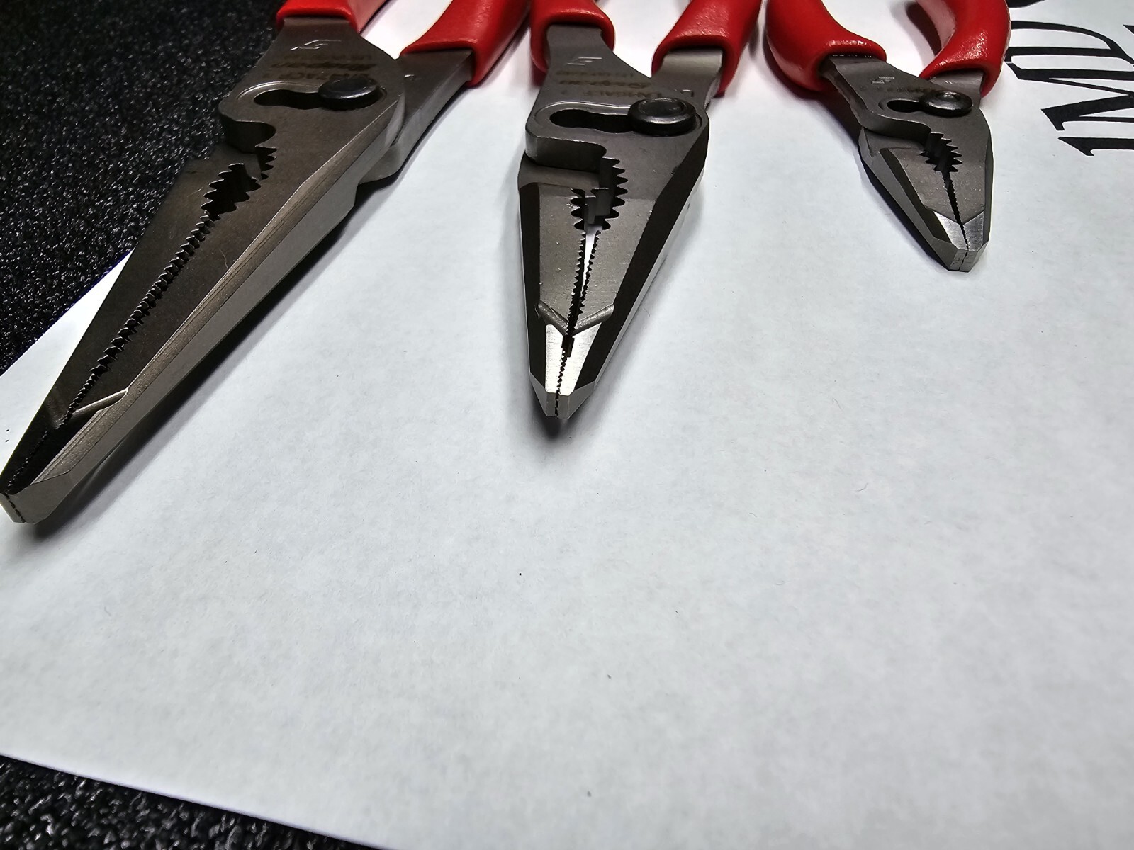 Snap-on Tools NEW 3pc RED Long Nose Slip Joint Plier Set LN44BCF LN47ACF LN46ACF