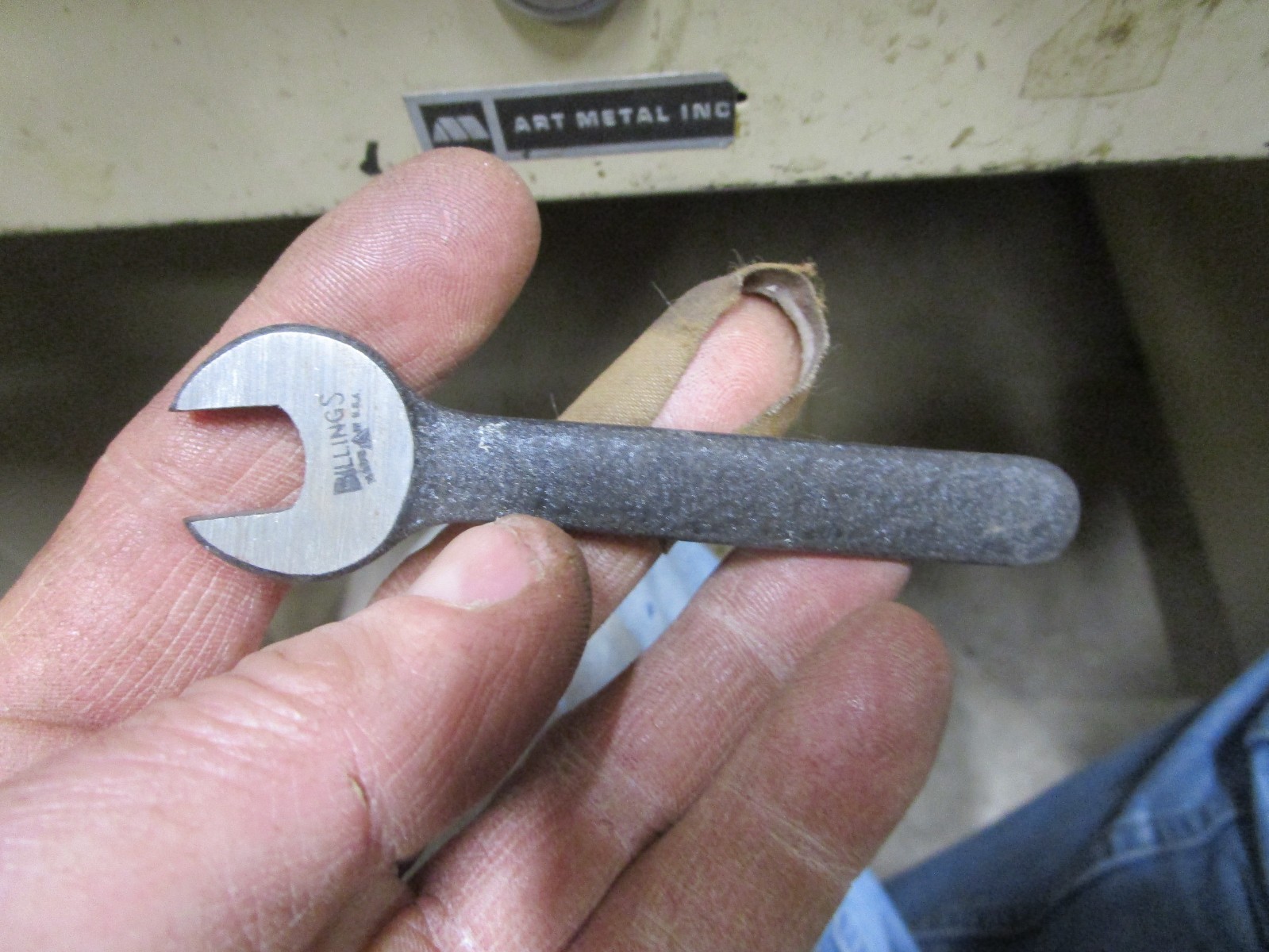 NOS Billings #0 Crinkle Finish 13/32″ Single Open End Lathe Machine Wrench USA