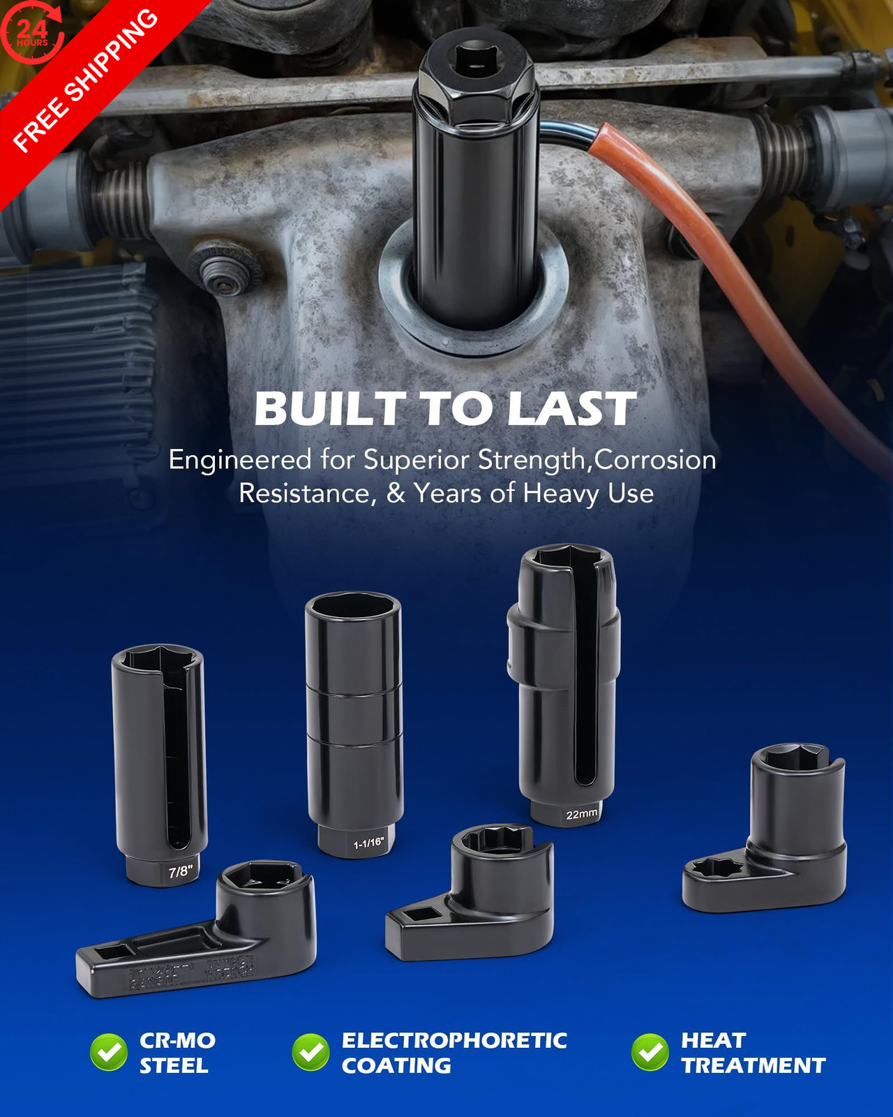 Orion Motor Tech 12pc Oxygen Sensor Socket Set, O2 Removal Tool 12 Pcs