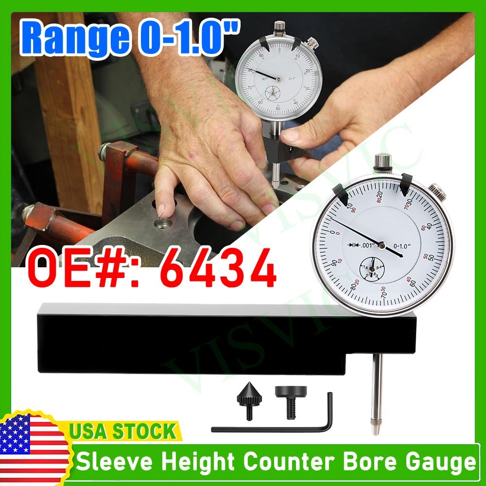 6434 Sleeve Height Counter Bore Gauge for All Diesel Engines 0.001″ Range 0-1″