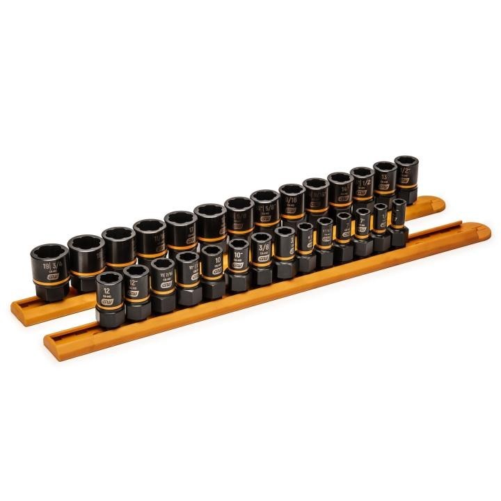 Gearwrench 84784 28 Pc 1/4″ & 3/8″ Dr Bolt Biter Impact Extraction Socket Set