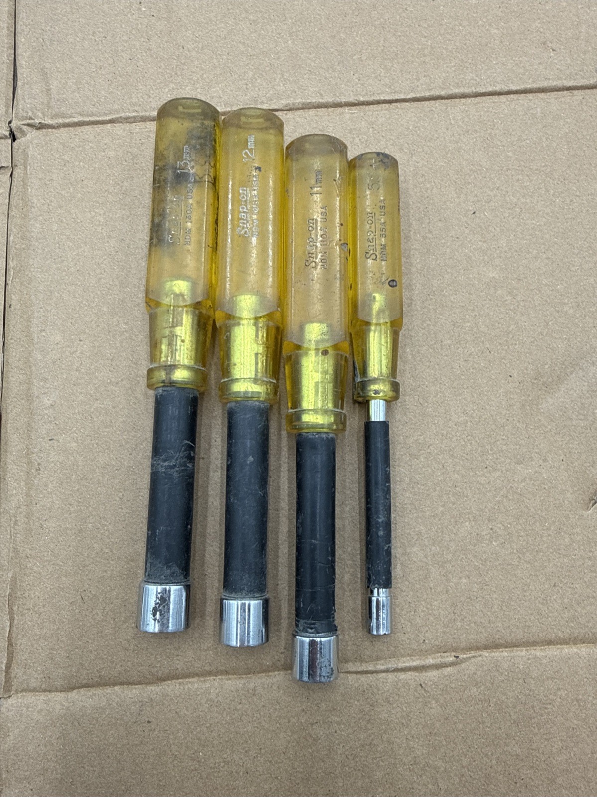 Vintage Snap-on Nut Driver Set 6 Piece ND-108, 111, 112, 114, 116, 130a, 120a
