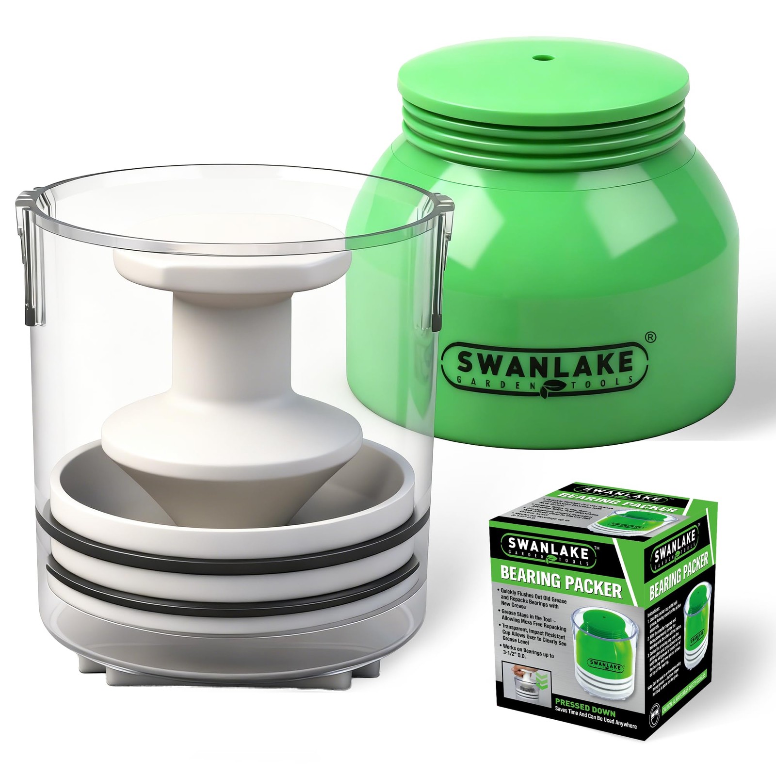 SWANLAKE GARDEN TOOLS Premium Bearing Packer Kit, 4.3*4.3*5.1inches, Green