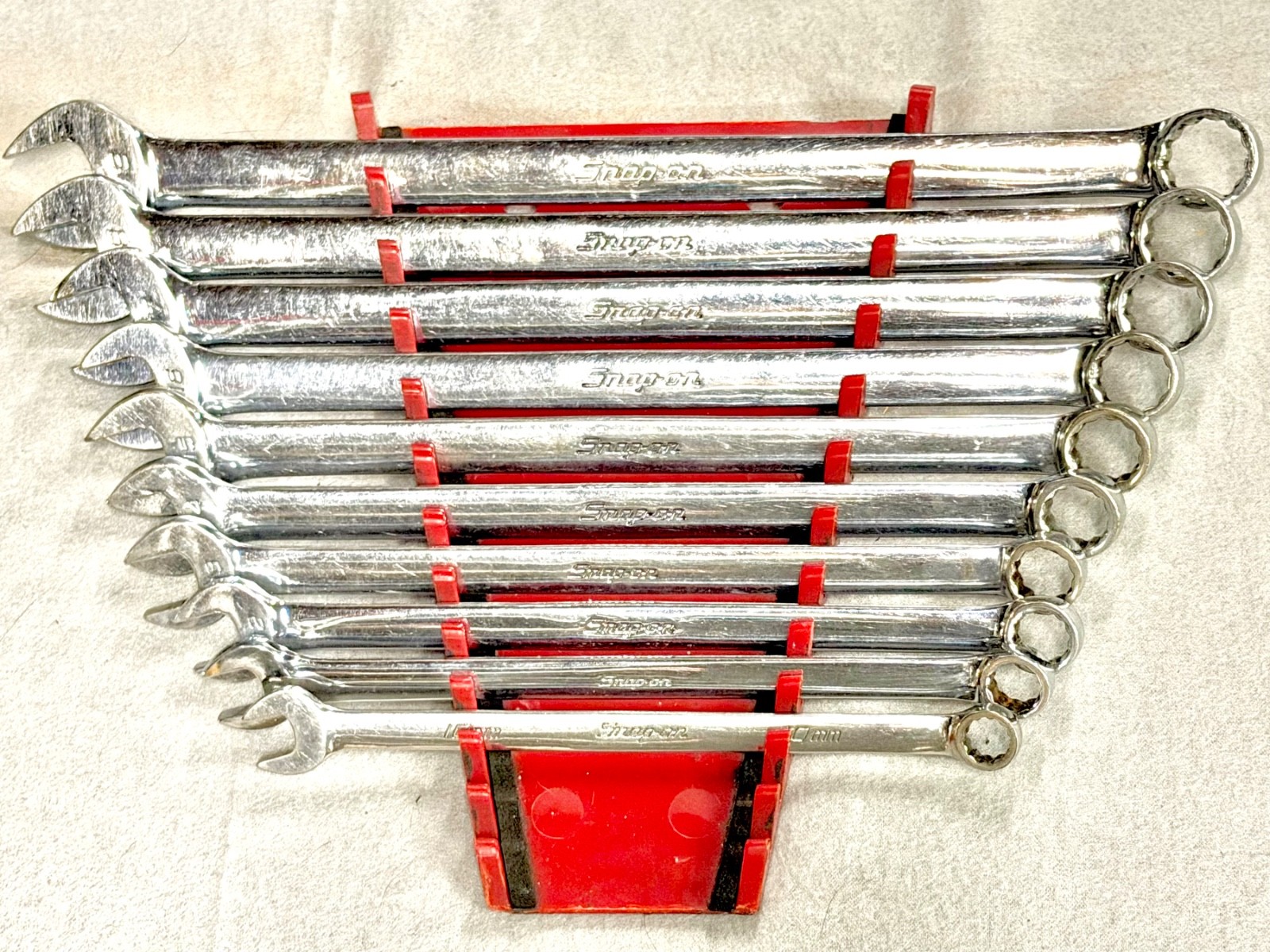 Snap On OEXLM Metric Long Combination Wrench Set 10mm-19mm Flank Drive Hand Tool
