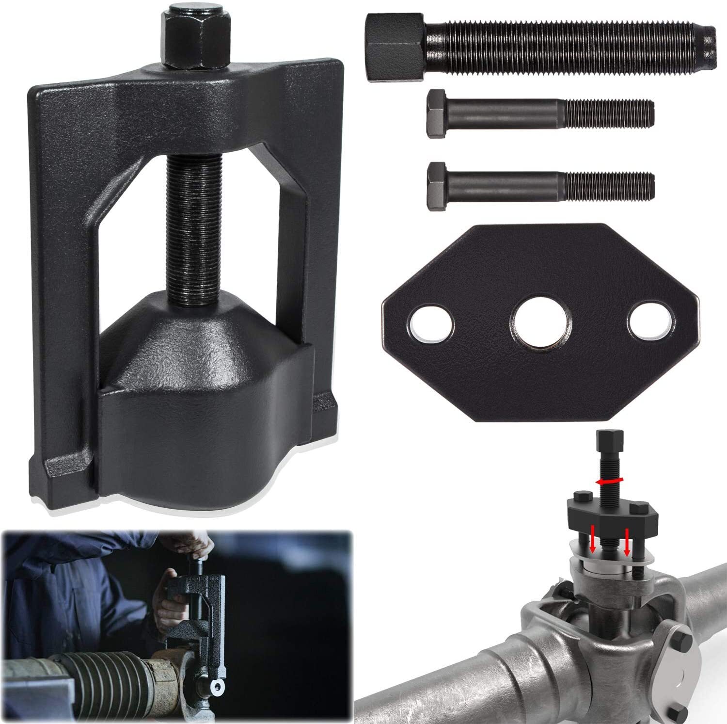 Heavy-Duty 10102 Universal U Joint Puller Tool + 5192 Bearing Cup Installer Tool