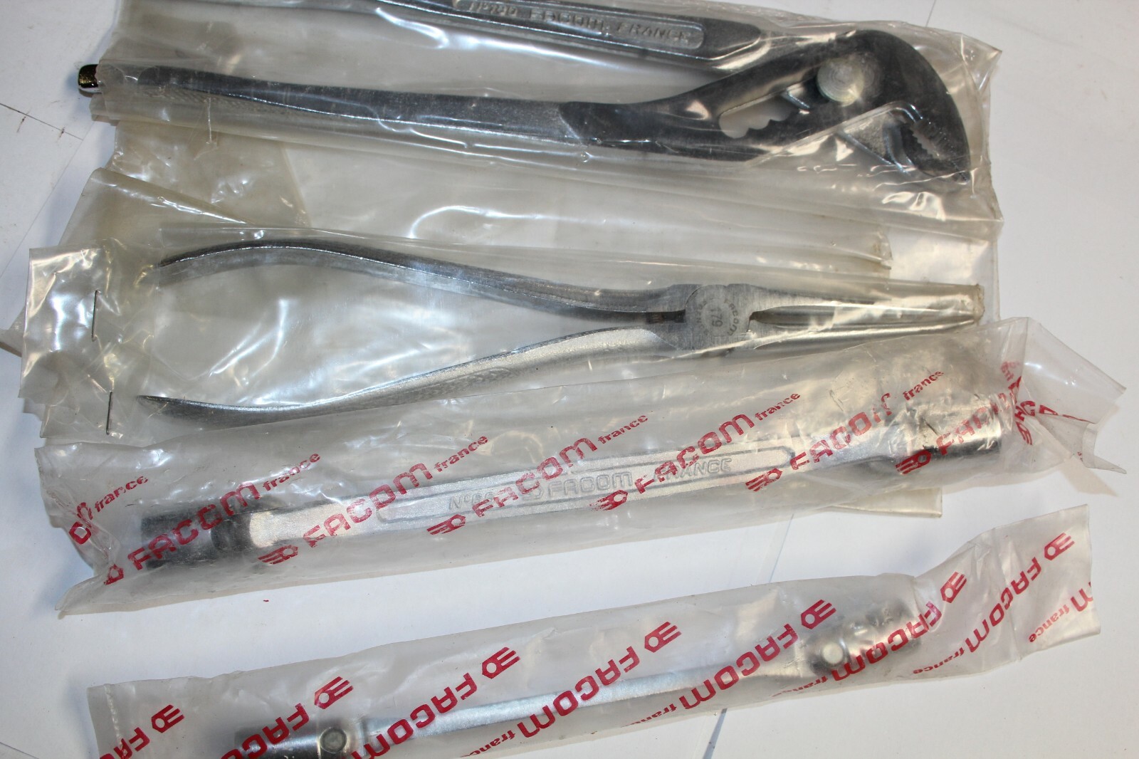 FACOM Multi-Grip Pliers, Flex Head 12-Point Socket Wrench LOT 4pcs FRANCE