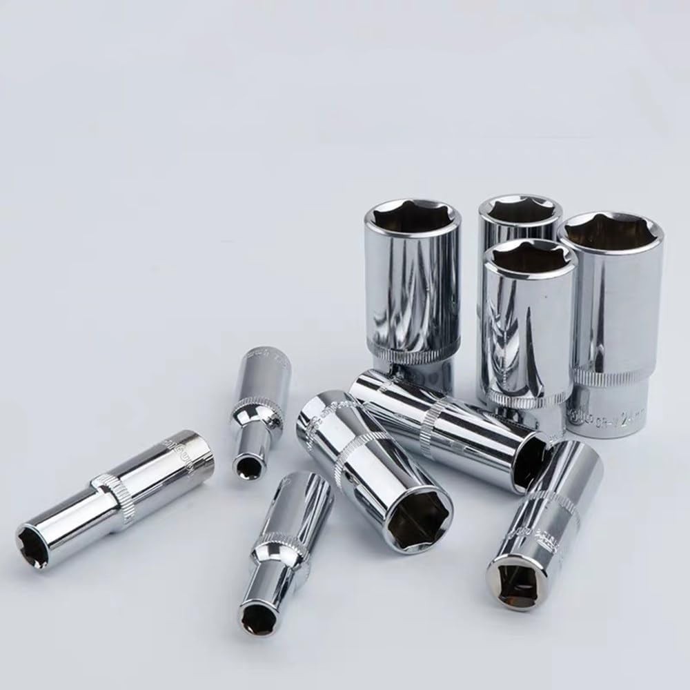 11 Piece 1/4 Inch Drive 6-Point Deep Socket Set with Sturdy Holder，Metric Siz…