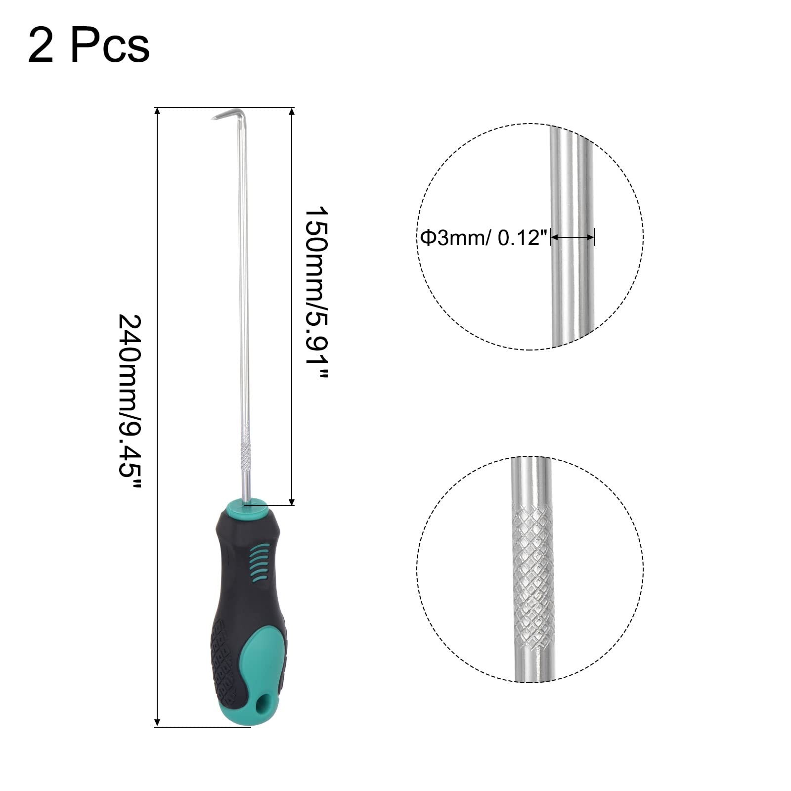 uxcell 90 Degree Pick Hook 9.45″ Puller Remover Removal Blue Green, Black