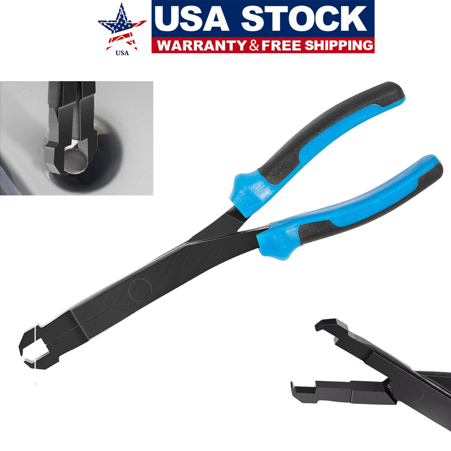 Straight U-Joint Snap Ring Pliers Plastic Push Pin Pliers Tool 70300