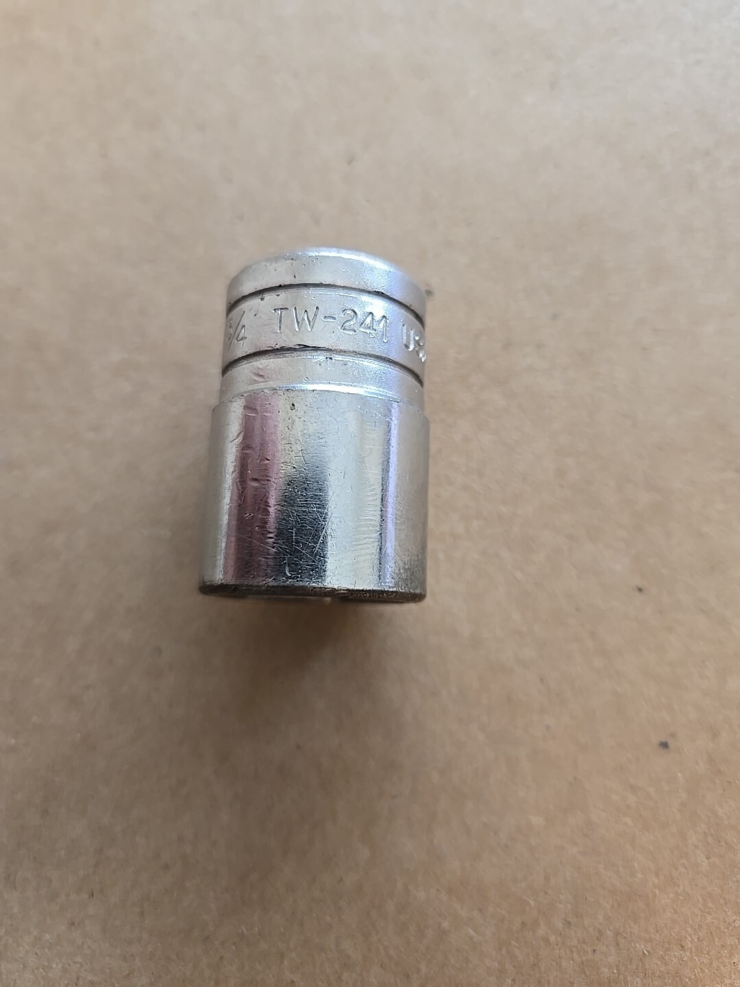Snap On 1/2″ Drive 3/4″ 6PT Shallow Chrome Socket Worn TW-241