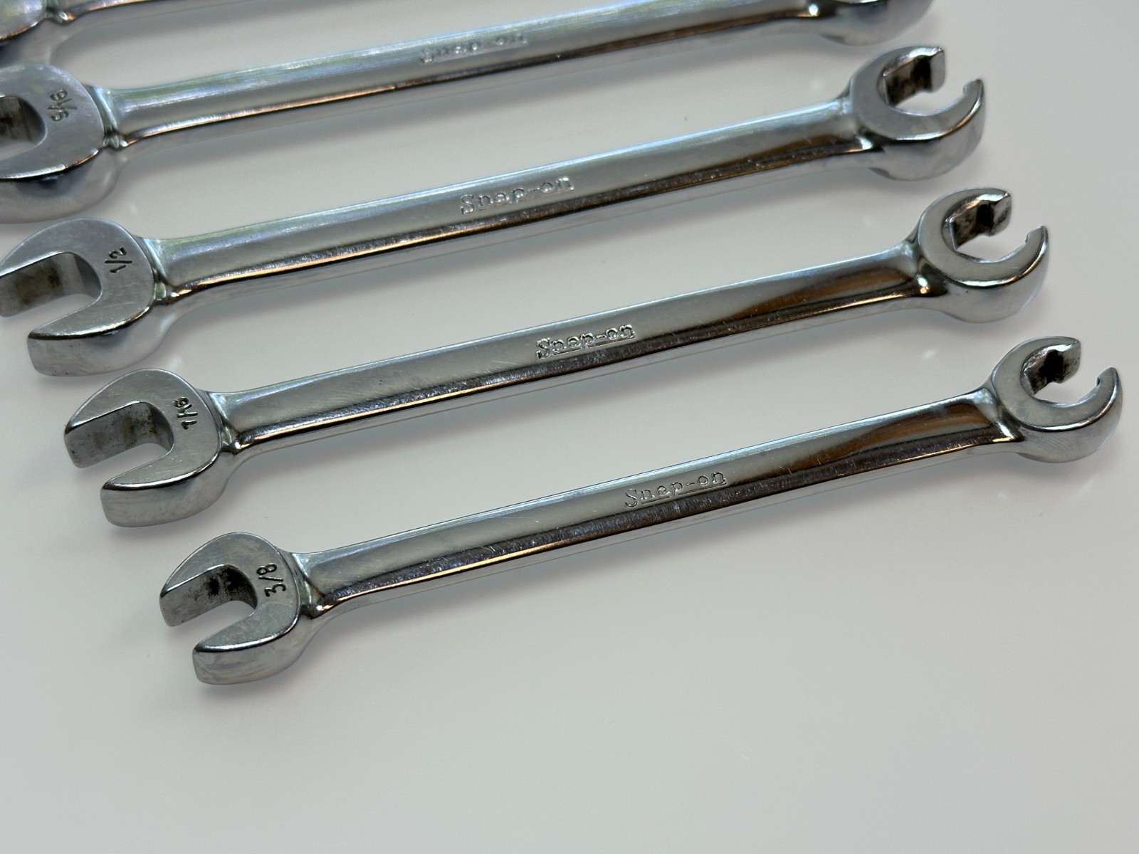 Snap-on Tools USA 6pc SAE 3/8-11/16” Open-End/Flare Nut Wrench Set, C50B RXS605