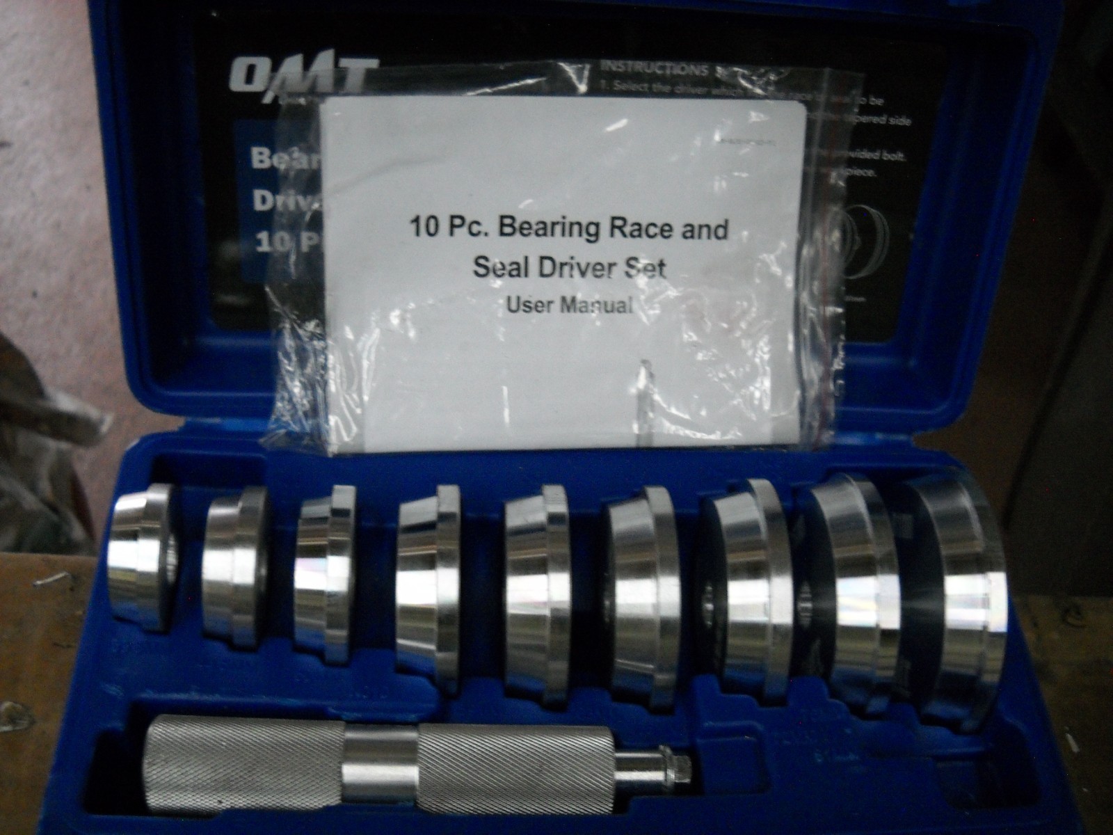 10pc Bearing Race and Seal Driver Set with Adapters for Bearing Installation