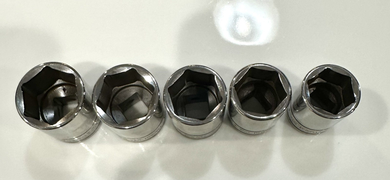 SNAP ON TOOLS Shallow Sockets 1/2” Dr 6pt Set Of 5 TW281,TW261,TW241,TW301,TW321