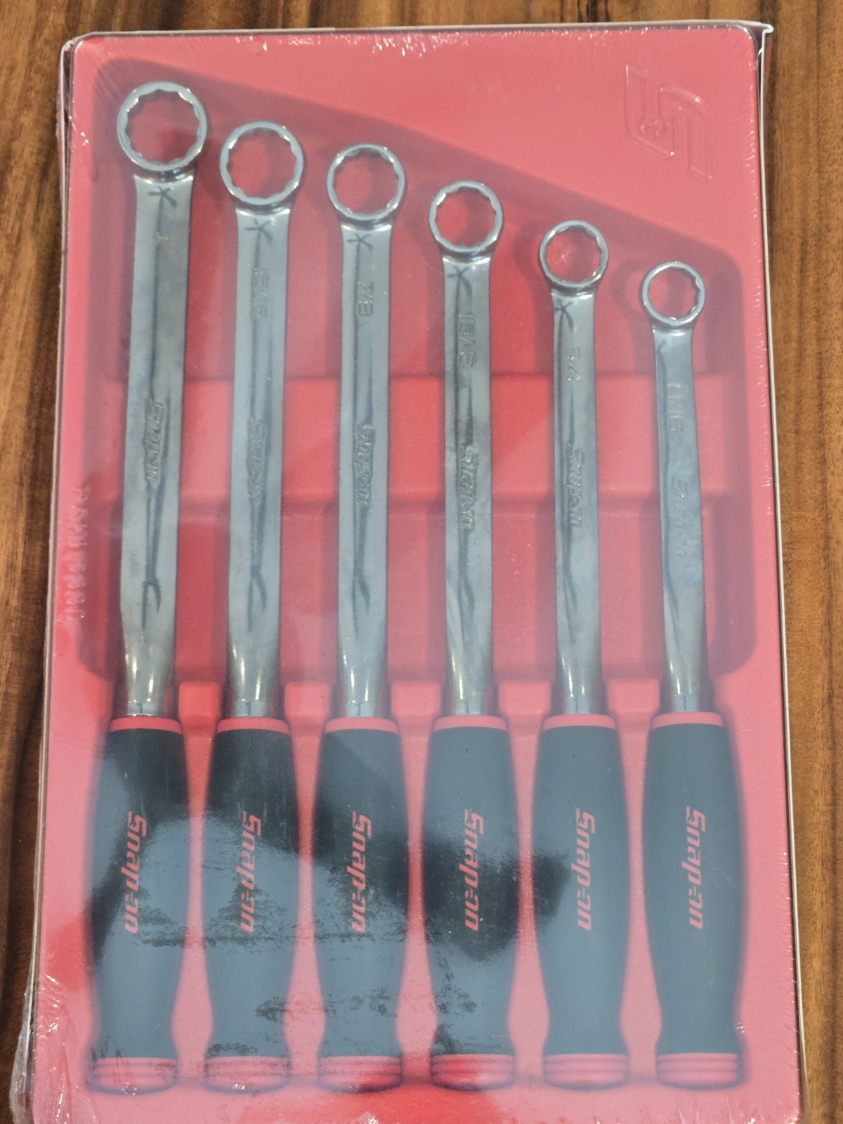 Snap-on 6PC SAE RED Soft Grip Box End Wrench Set XDSG606K1 (NEW SEALED)