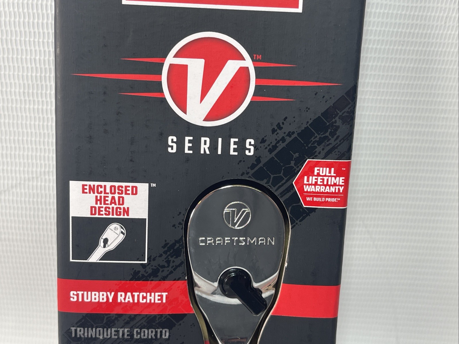 CRAFTSMAN V-SERIES Ratchet, 3/8 Inch Drive, 96-Tooth, Stubby (CMMT86320V) New