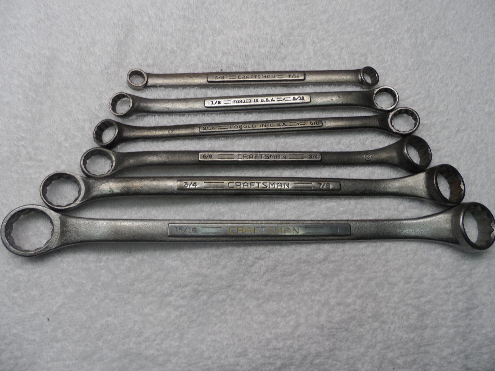 Craftsman SAE Box End Wrench Set, 12pt, USA (3/8″ – 1″), many =V=, 6 pcs