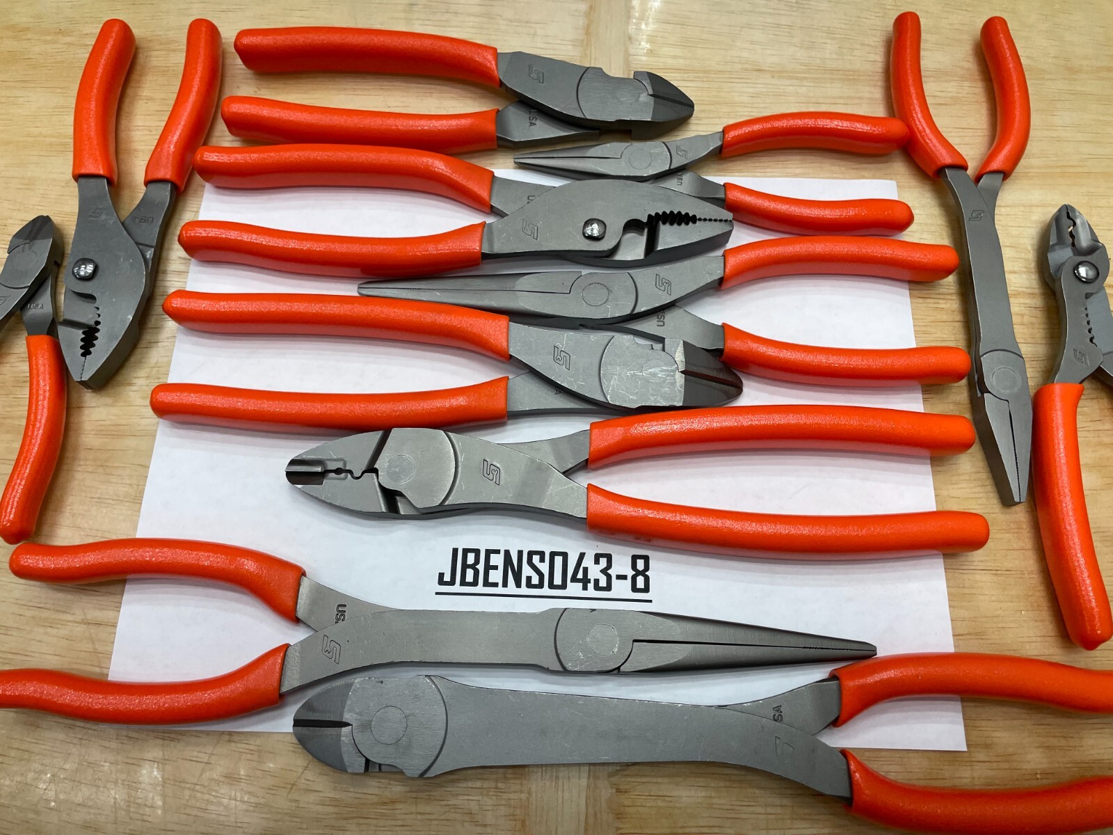 Snap-On Tools USA NEW 12 Piece ORANGE Soft Grip Master Assorted Pliers Lot Set