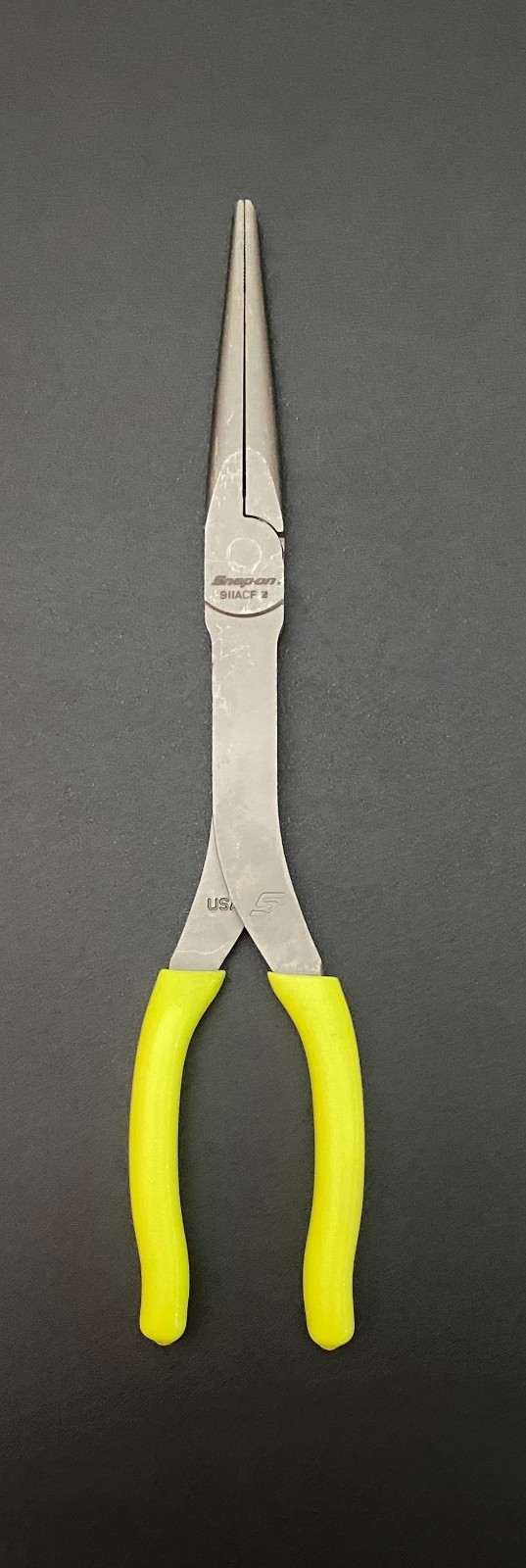 Brand New Snap-On 11″ Long Nose Pliers 911ACFHV Hi-Viz Yellow
