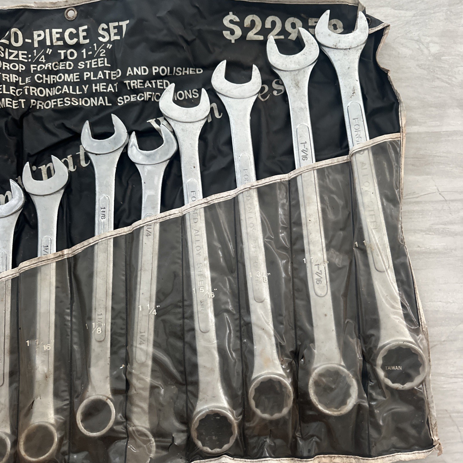 Vintage Taiwan Made By Cobra SAE 17pc Combination Wrench set 1/4”- 1-1/2”