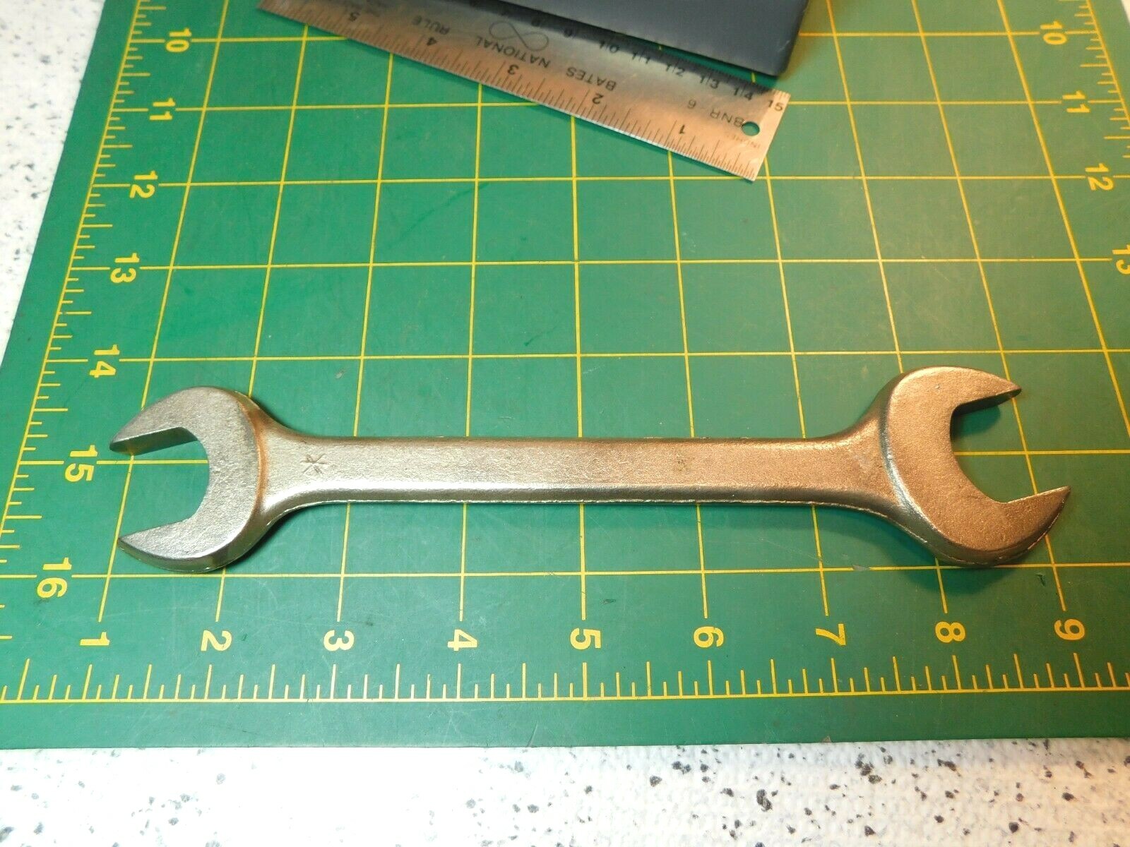 8″ Vintage 13/16″ & 7/8″ Very Nice unmarked Open End Wrench Star-Like Symbol