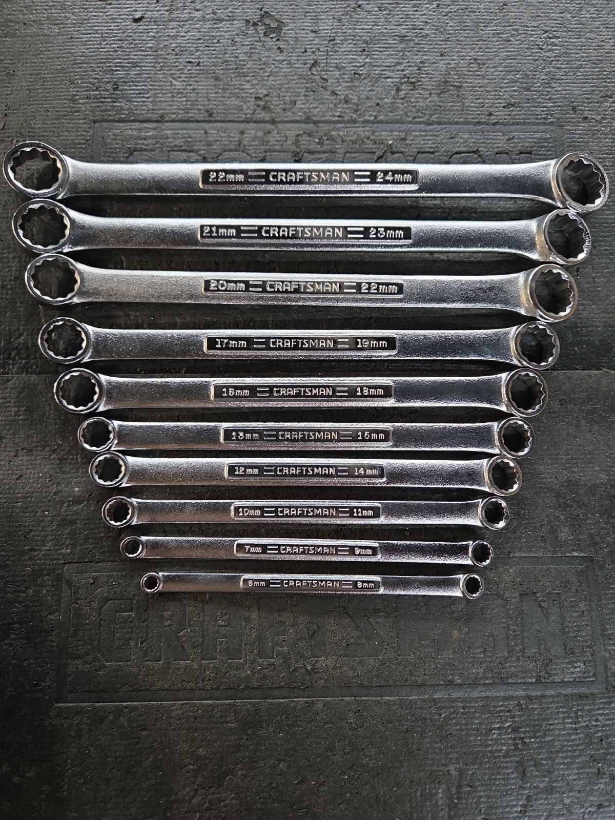 Craftsman Metric Double Box End Wrench Set 12 Point 6mm to 24mm 10pc Made in USA