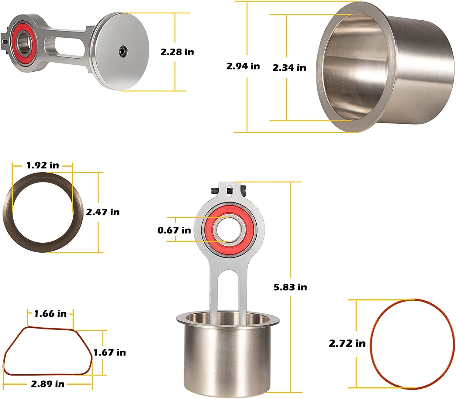 KK-4835 Porter Cable Oil Free Air Compressor Piston Rod Kit A02743 for Craftsman