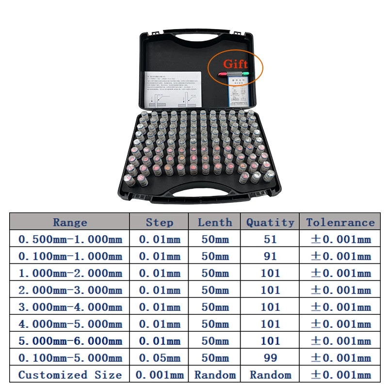51/91/99/101pcs Pin Gauge Set 0.1-6.00mm Precision Steel Carpentry Inspection