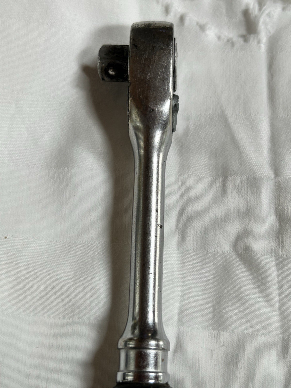 Snap On Tool 3/8 Drive Socket-Ratchet F726 Black Hard Handle 8” Long Unmarked
