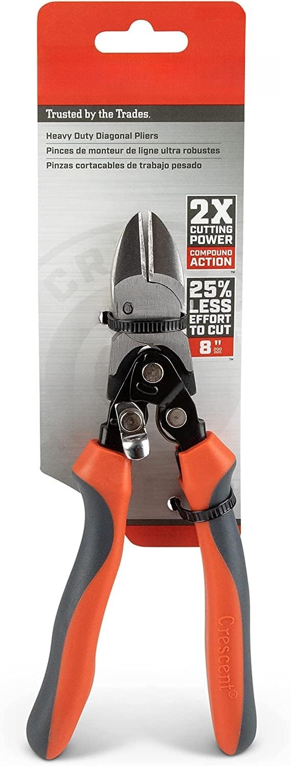 8″ Professional Series Diagonal Compound Action Dual Material Cutting Pliers